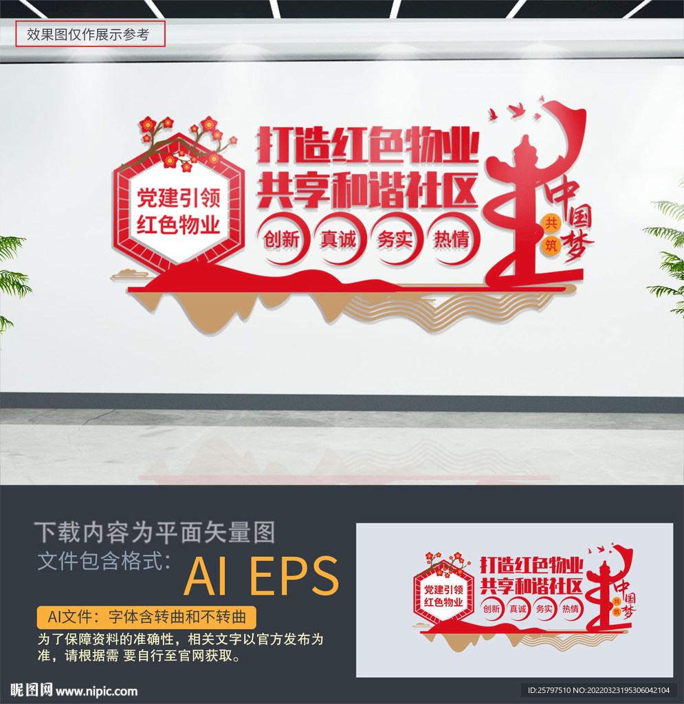 红色物业文化墙