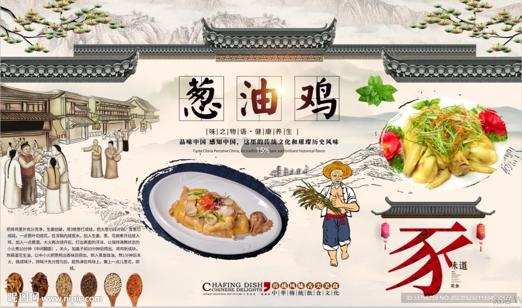 葱油鸡背景墙