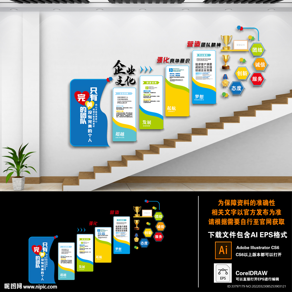 企业楼梯文化墙