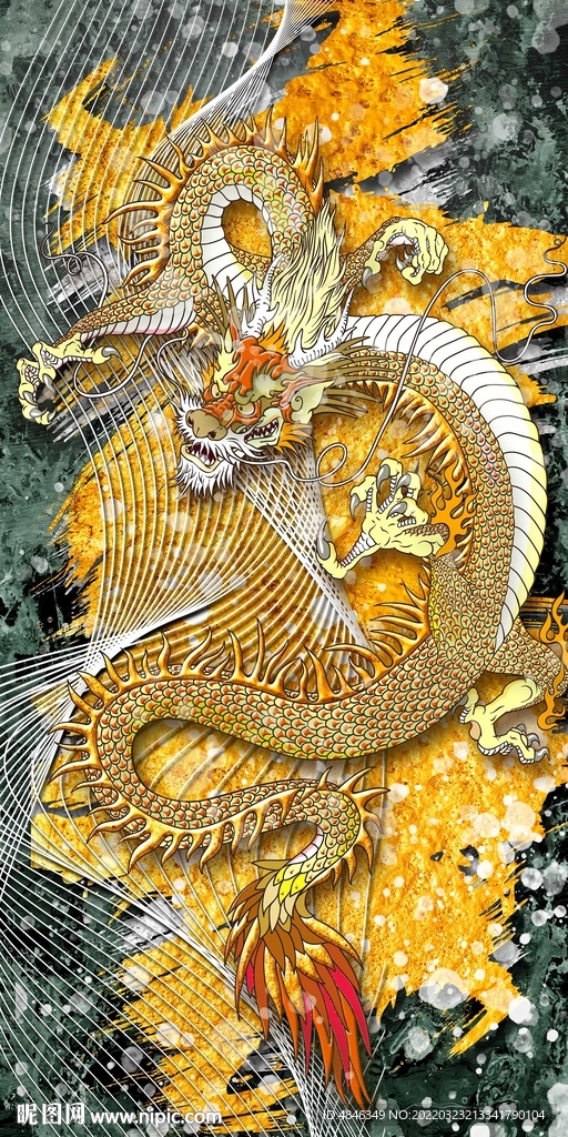 中式龙玄关装饰画