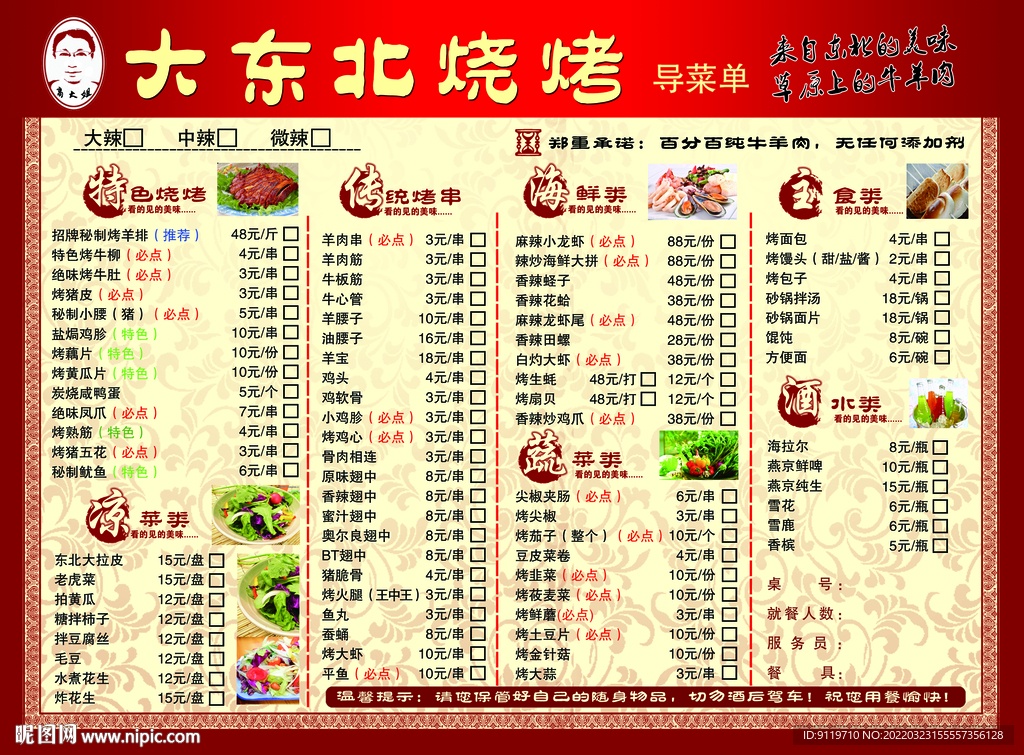 烧烤菜单