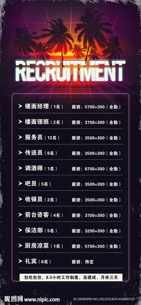 酒吧招聘海报