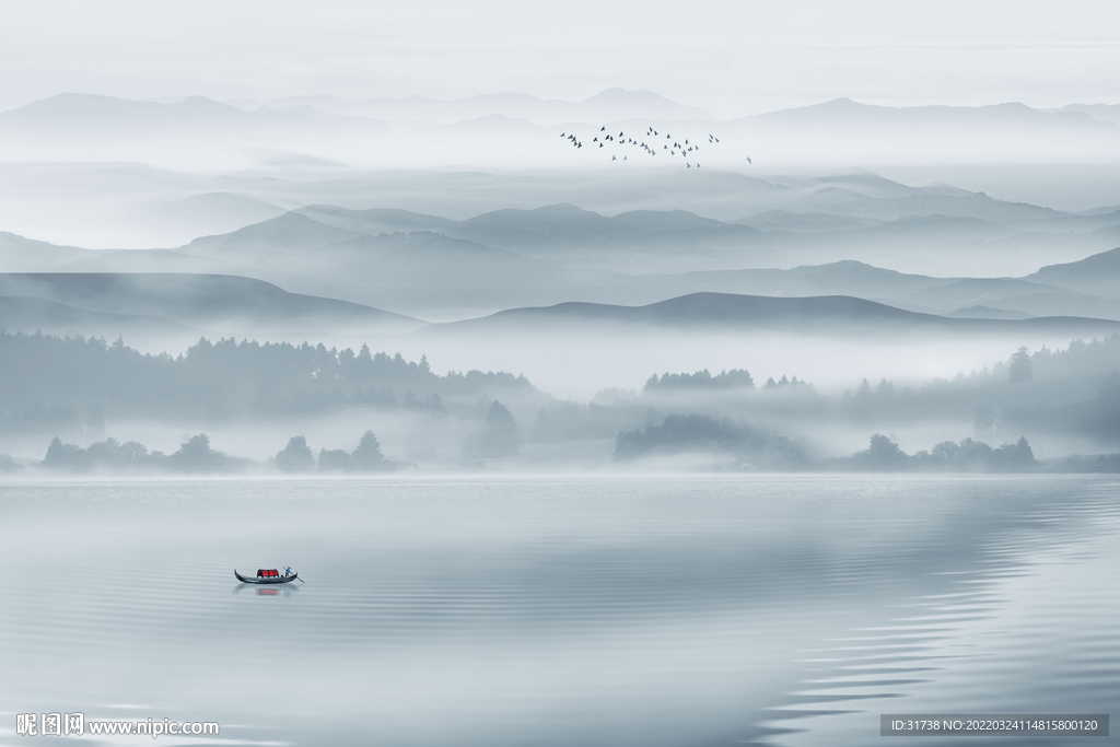 水墨山