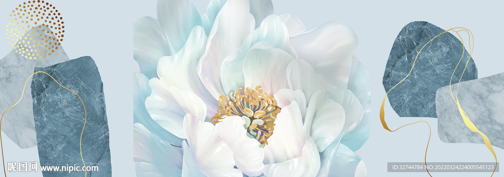 金色花卉纹理装饰画