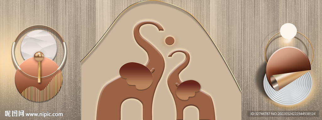 大象光影几何装饰画