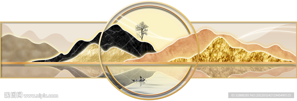 背有金山床头画