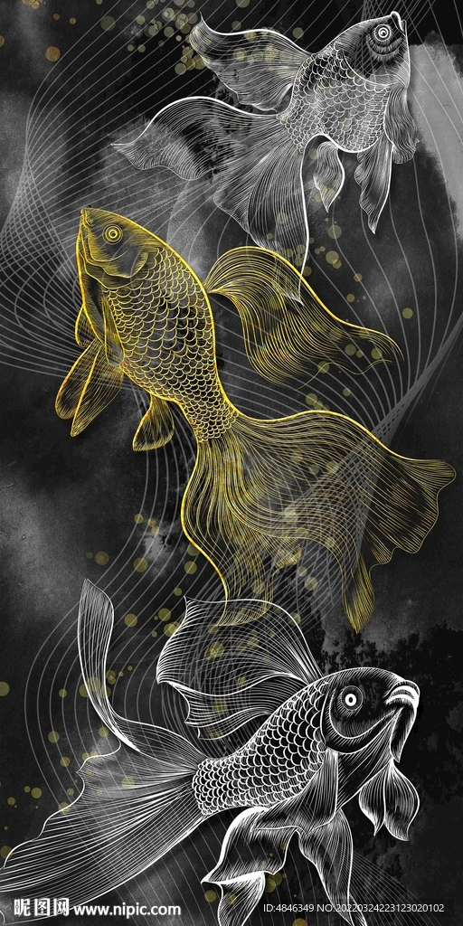 祥瑞锦鲤中式玄关 
