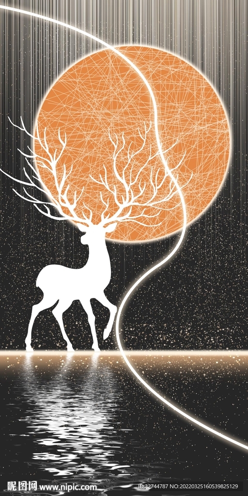 梦幻麋鹿装饰画