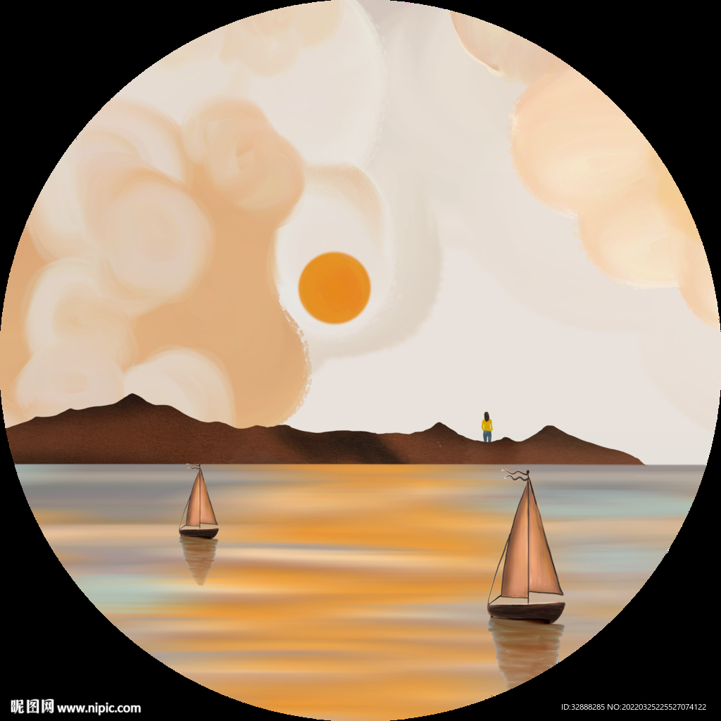 山水卡通风景装饰画