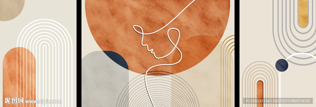 抽象几何三联画