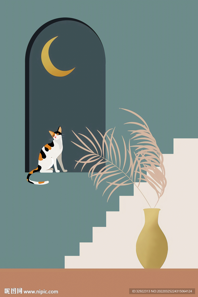 猫咪文艺小清新装饰画