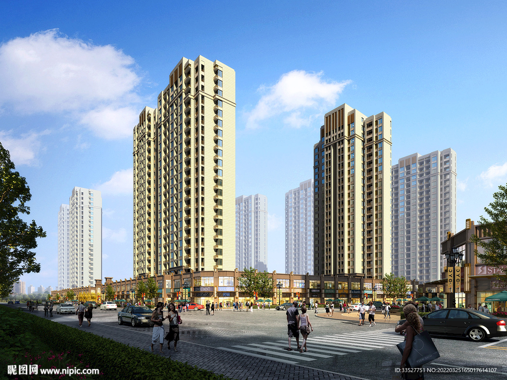 小区沿街商业效果图 