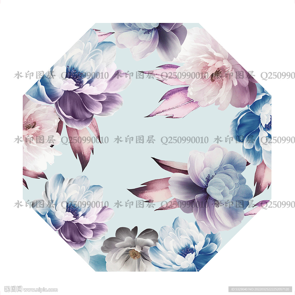 花纷雨伞伞面效果图