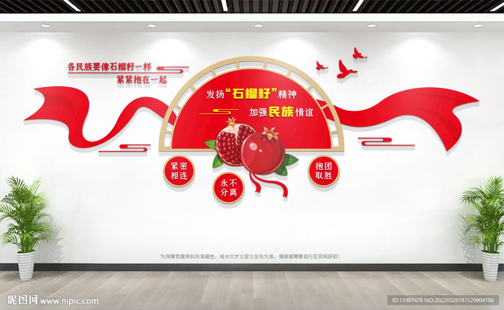 石榴籽精神民族团结文化墙