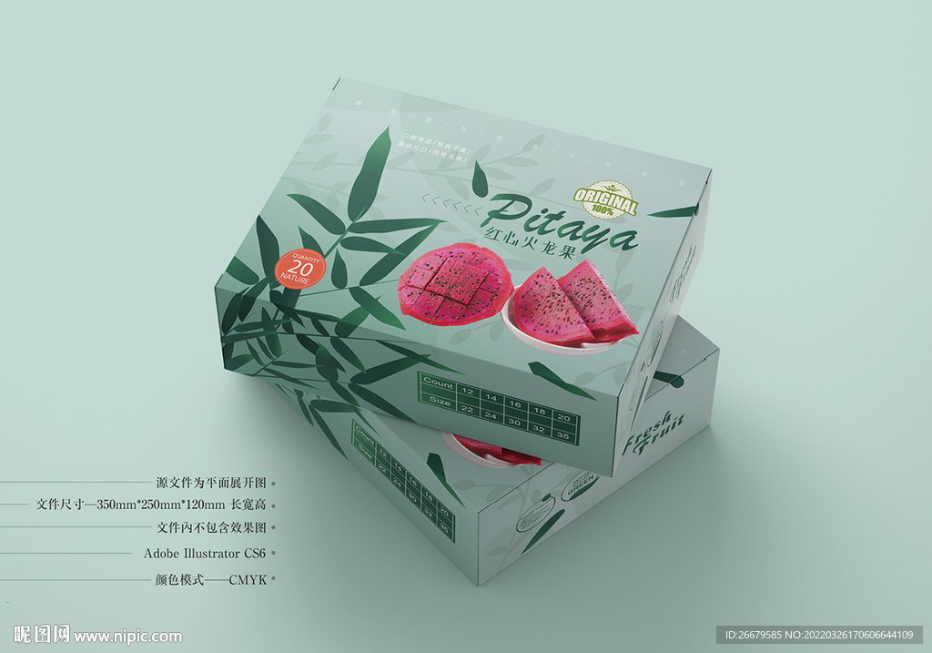 火龙果包装 平面图