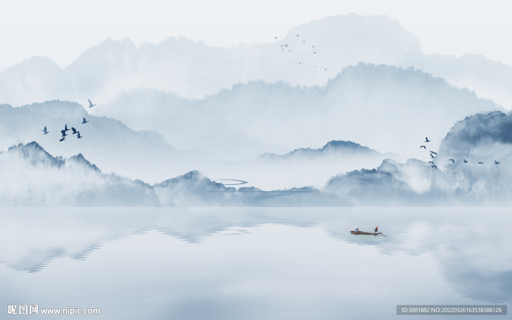 轻奢装饰画 新中式山水画