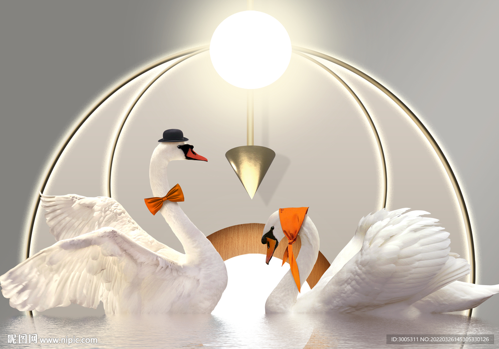 轻奢装饰画 天鹅