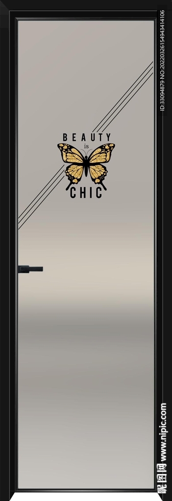 高清分层透明底彩釉玻璃门打印图