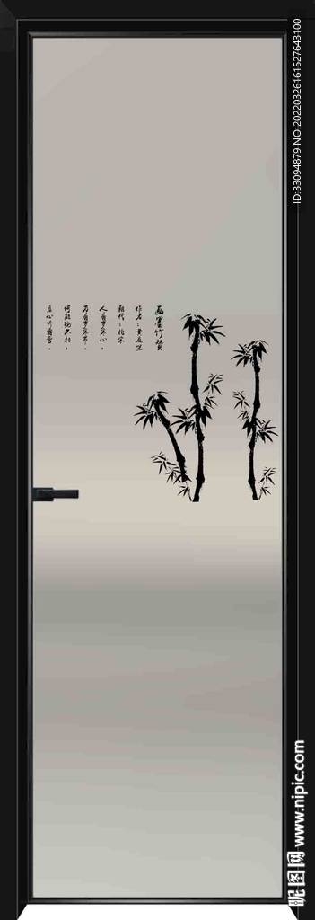 高清分层透明底彩釉玻璃门打印图