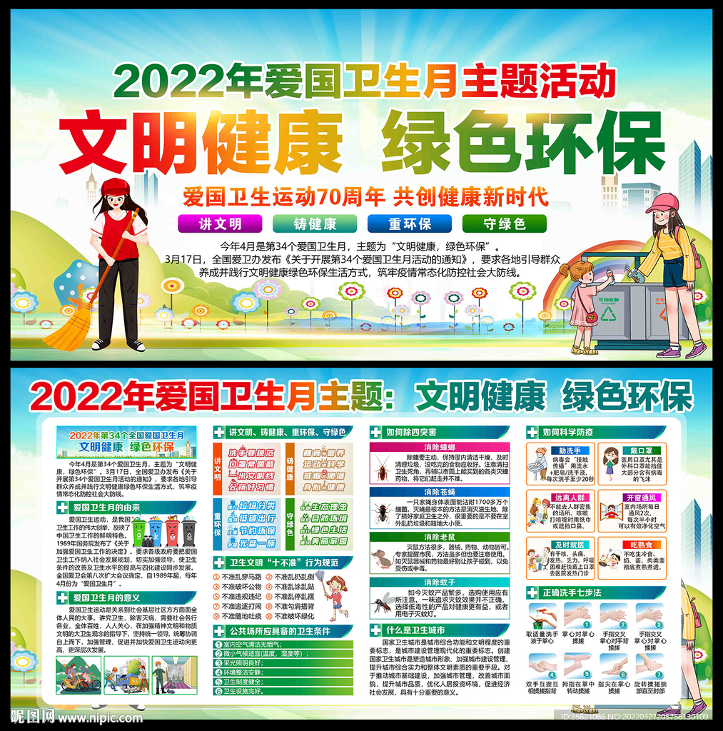 2022年爱国卫生月主题展板