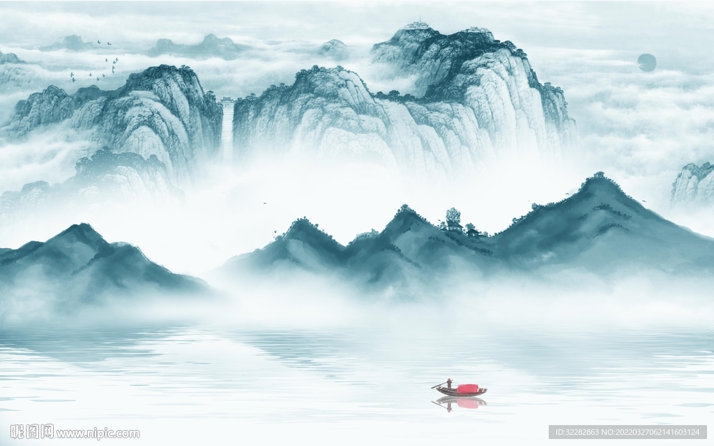 大气电视背景山水 TIF分层