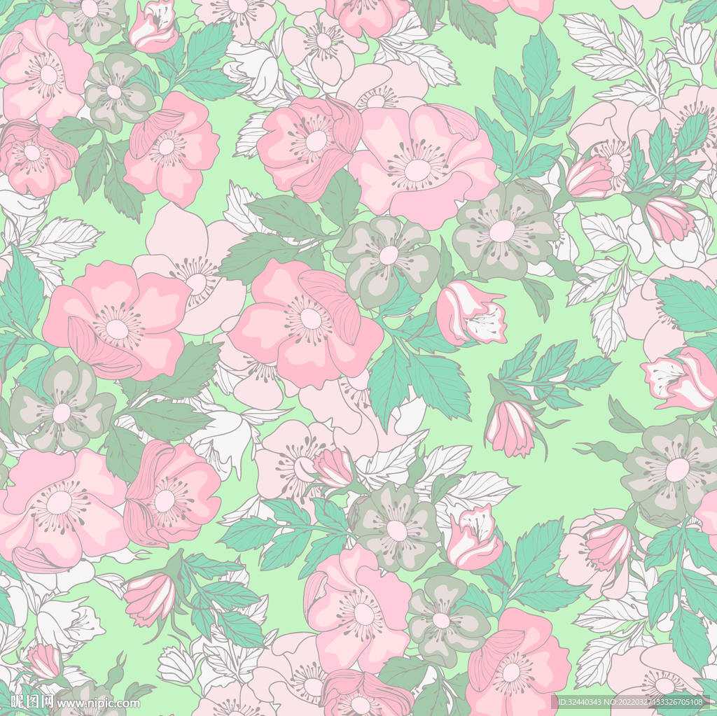 大牌  小碎花  手绘花   