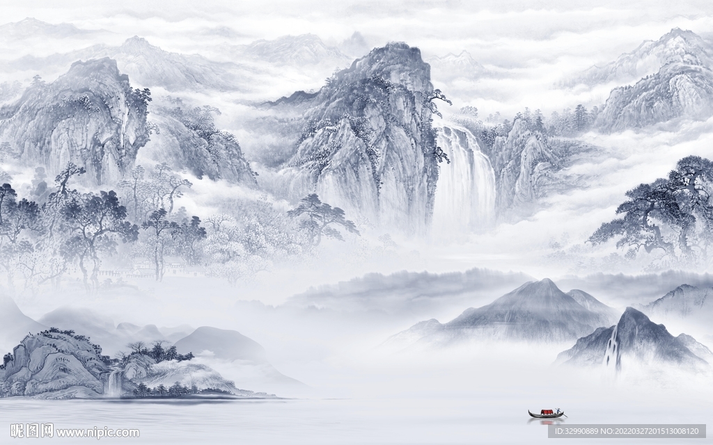 高清 别墅电视山水 TIF分层