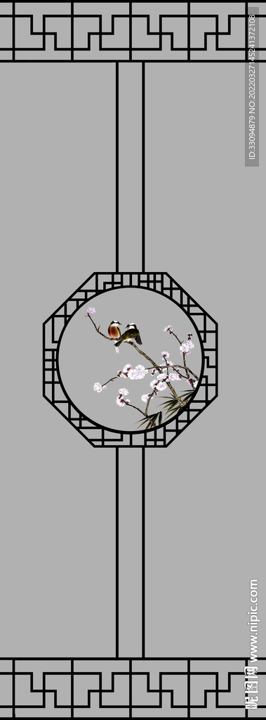 高清分层透明底平开门门打印图