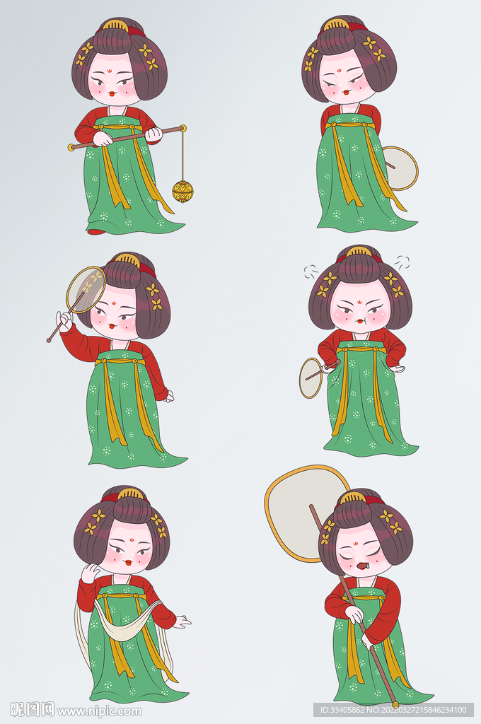古风仕女形象系列IP矢量元素