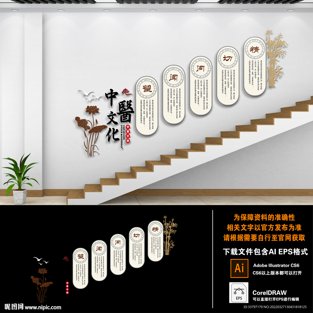 中医文化楼梯文化墙