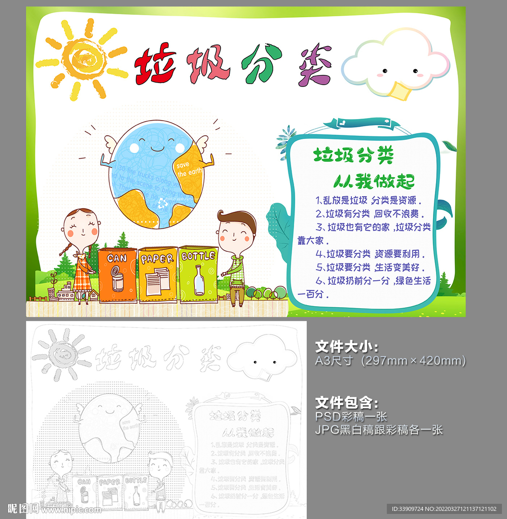垃圾分类手抄报