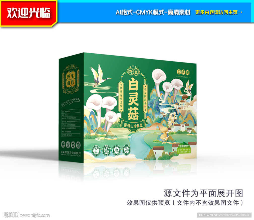 白灵菇包装 菌菇礼盒