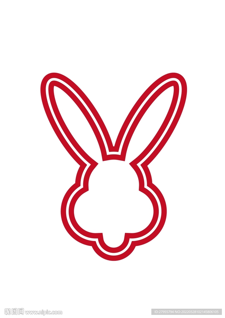 兔插图简单印花