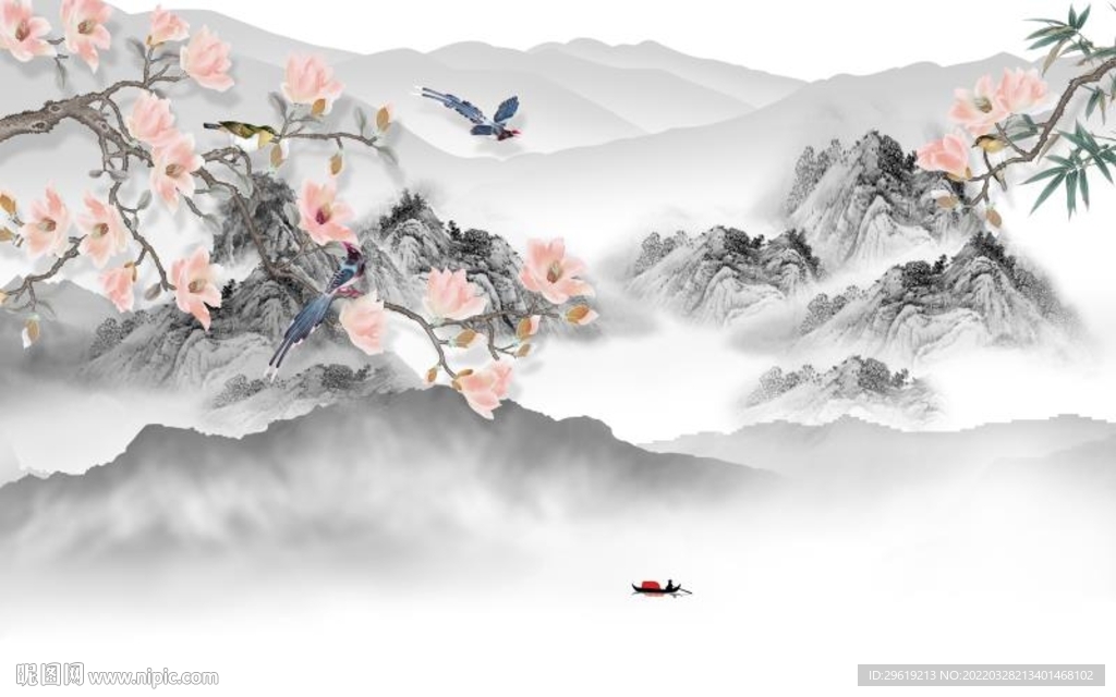 新中式背景墙图片