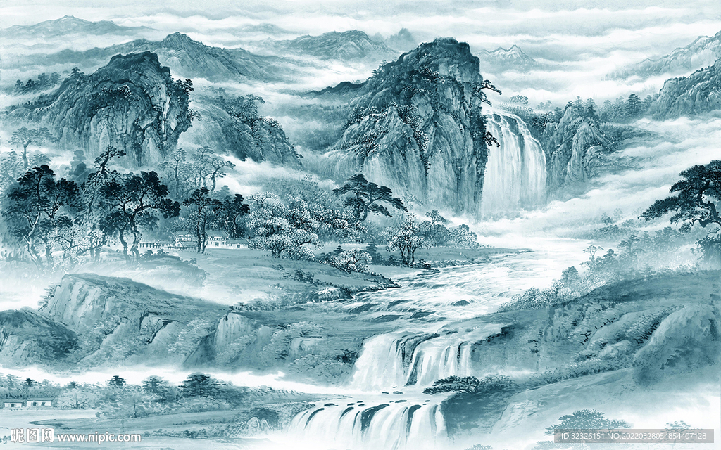 高清山水最新背景 tif分层