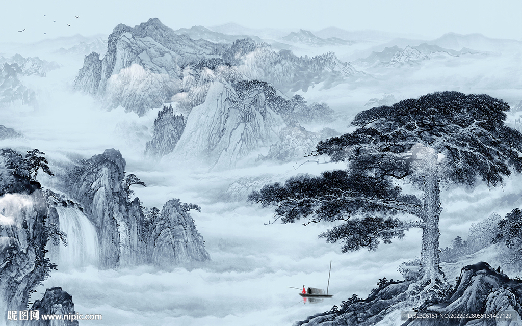 高端山水最新背景 tif分层