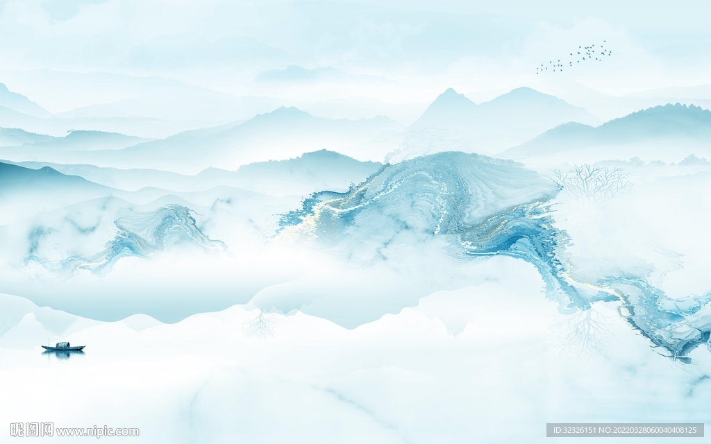 高档 山水最新背景 tif分层