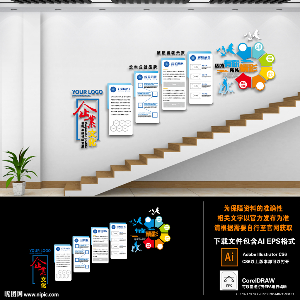 企业楼梯文化墙