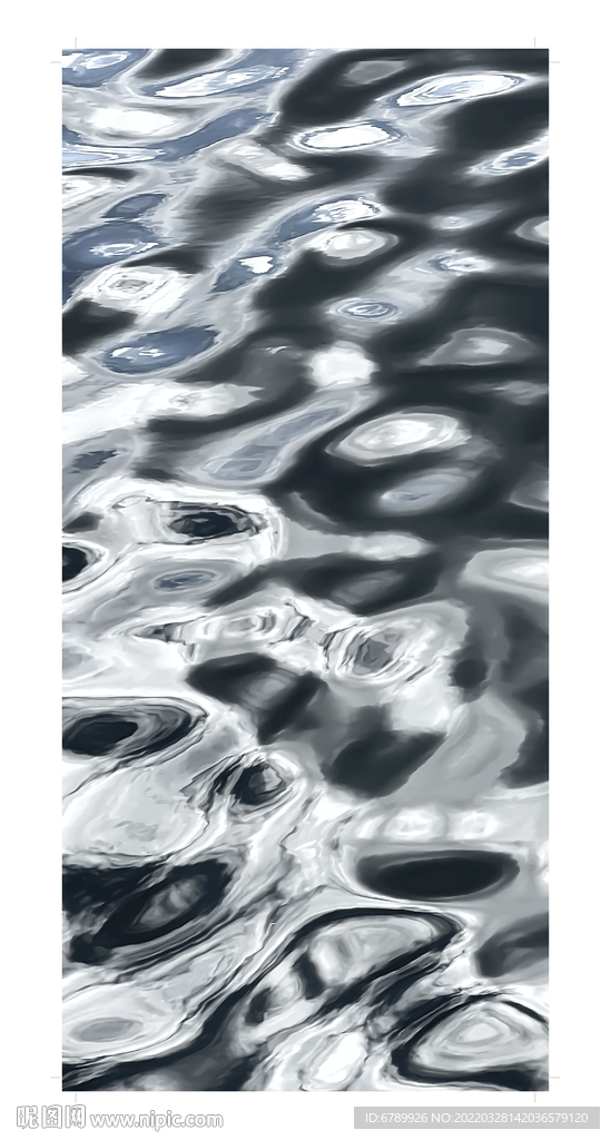 水波纹装饰画2.2米高 