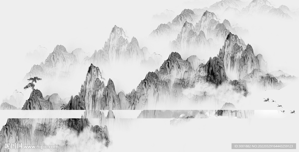 轻奢装饰画 新中式山水画