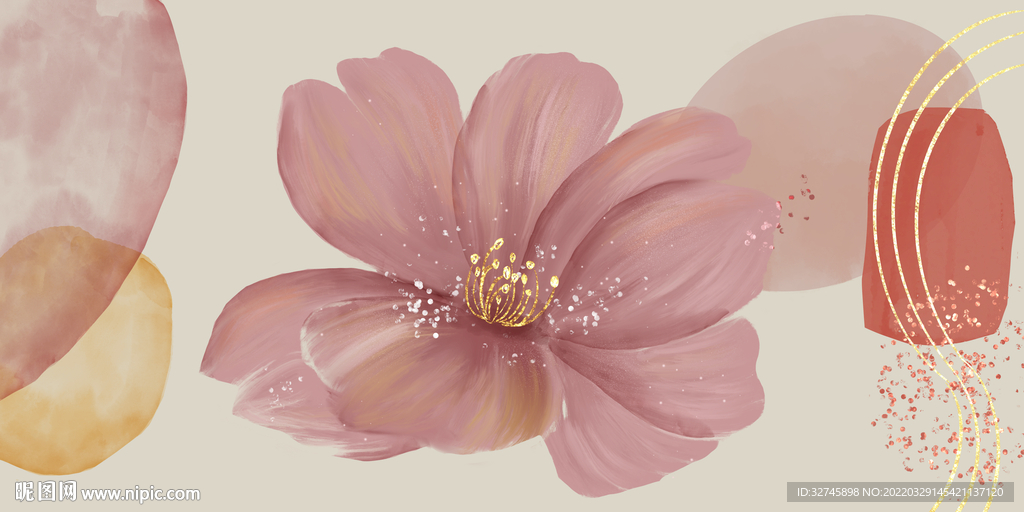 艺术鎏金花卉装饰画