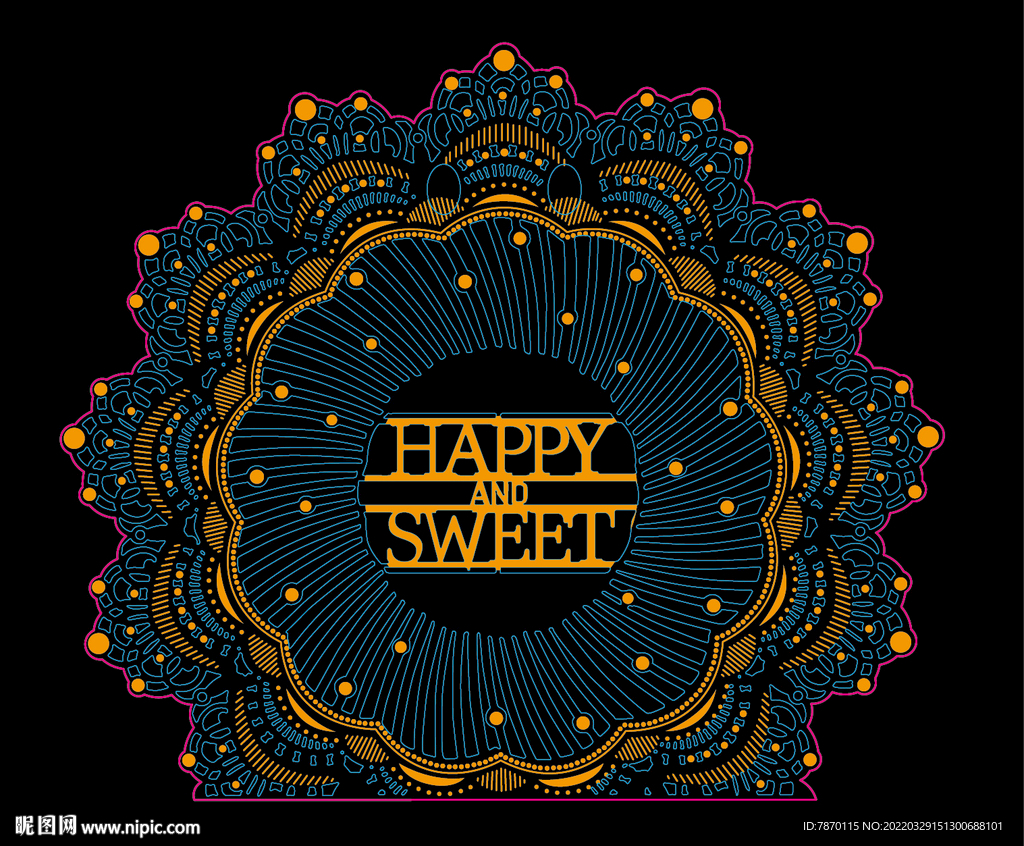 烫金花纹矢量分层