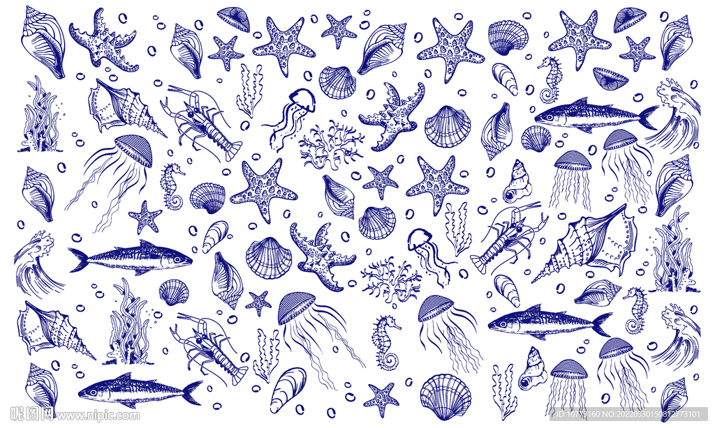 手绘海鲜