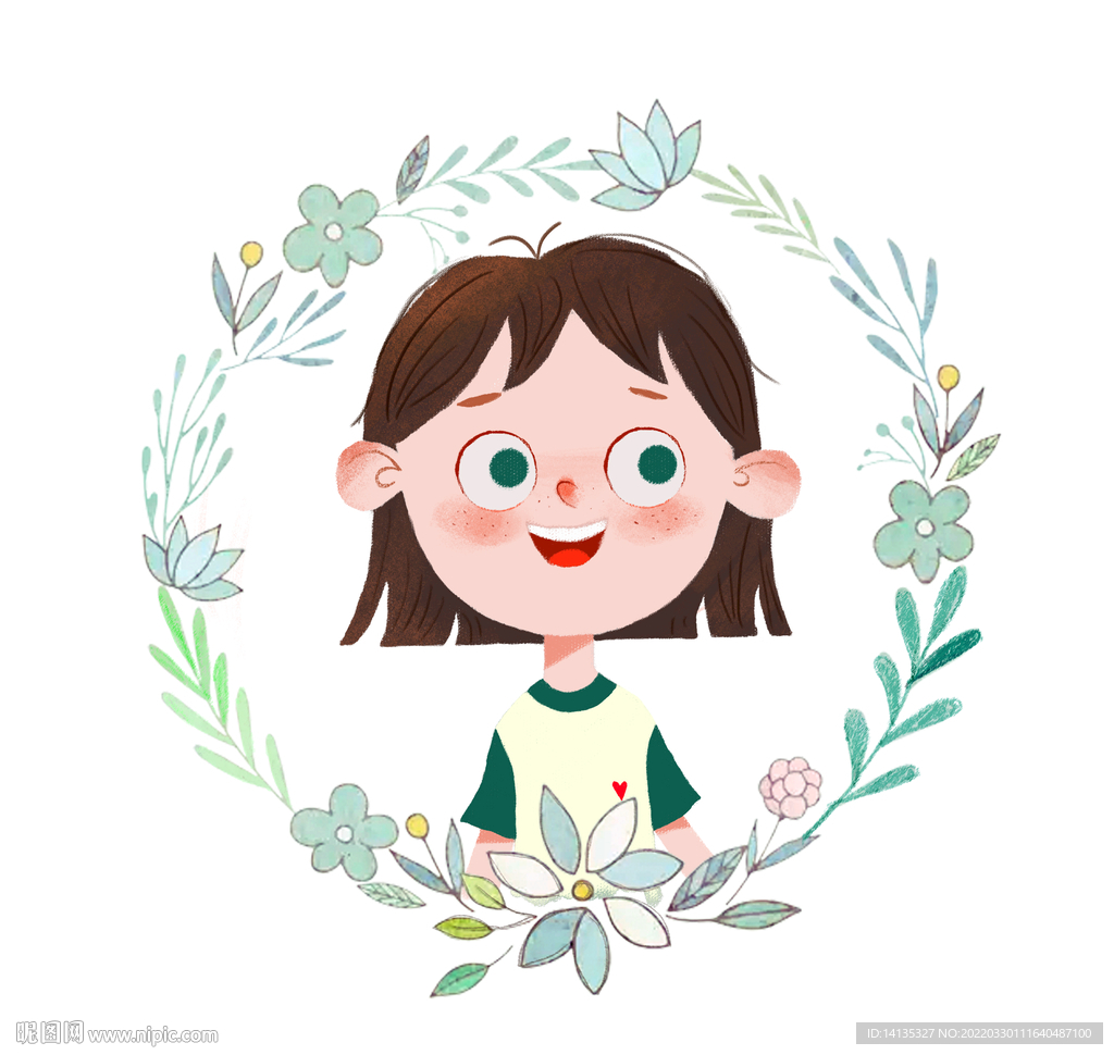 女孩头像插画