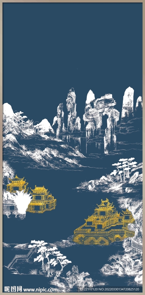  历代国画山水线稿