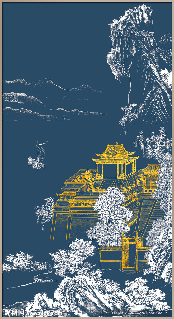  历代国画山水线稿