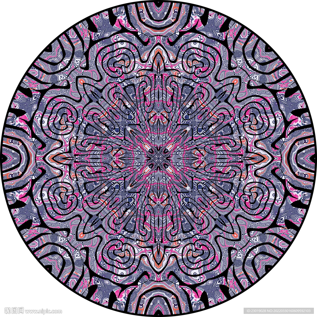 圆形欧式花纹地毯