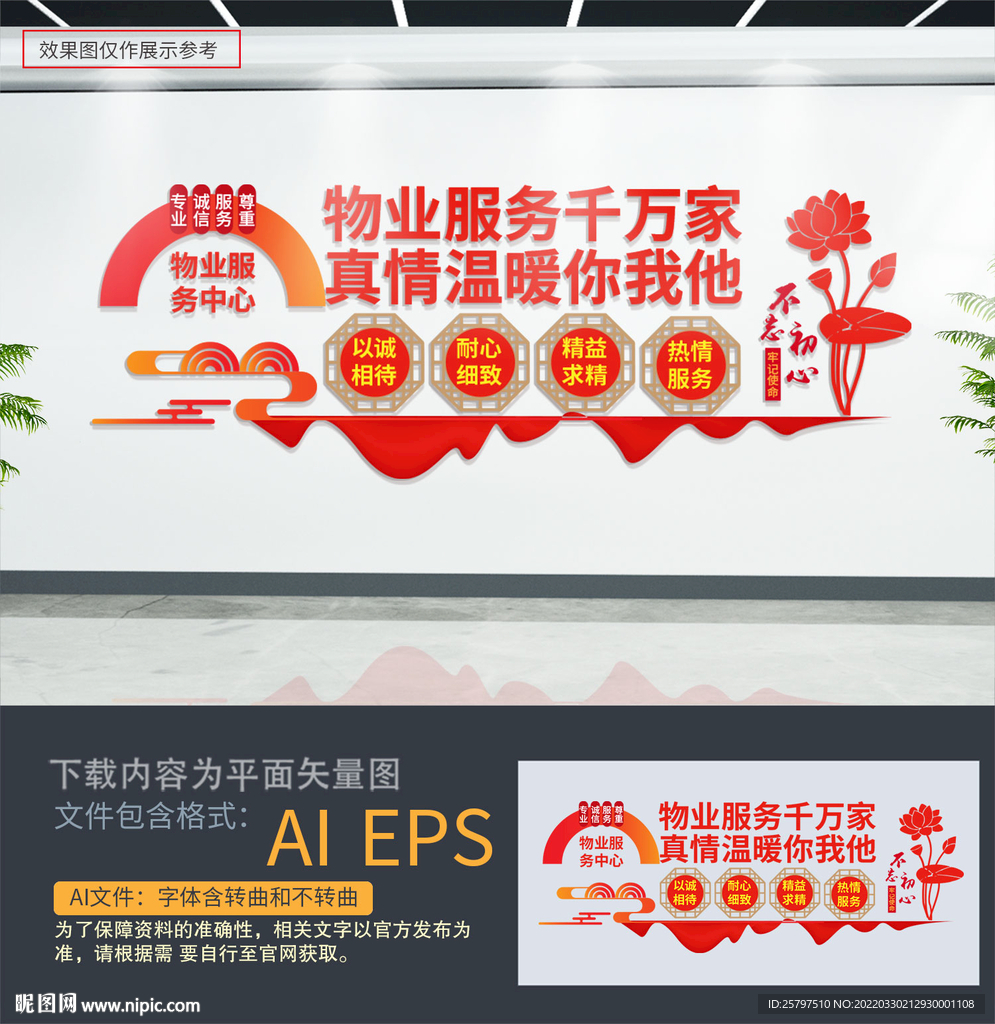 红色物业标语文化墙