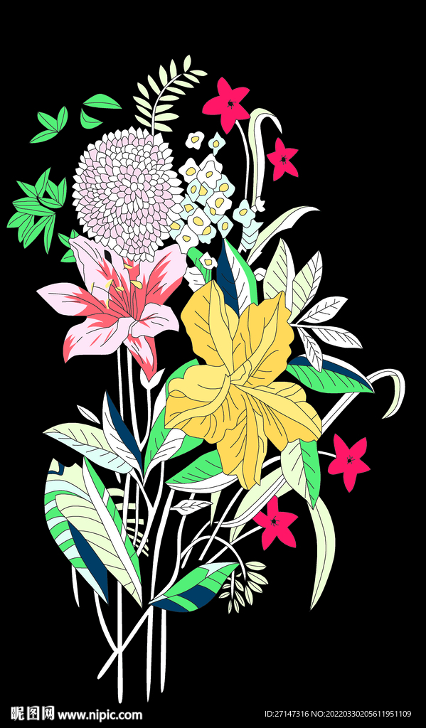 线条花