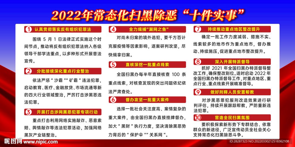 2022年扫黑除恶展板